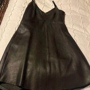 Leather slip dress